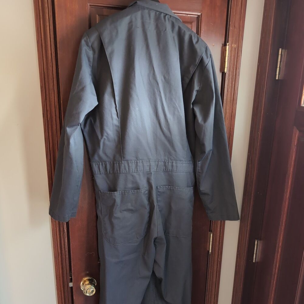 Full Zip Long Sleeve Mechanic Coveralls Jumpsuit Gray RedNap 40LN - Picture 3 of 5